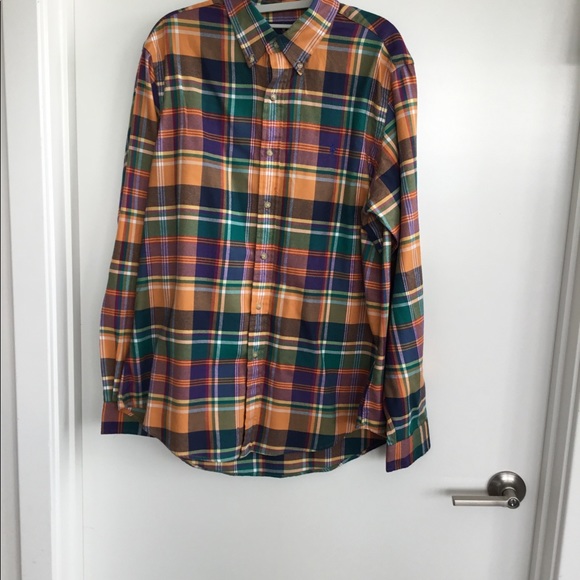 Ralph Lauren  POLO Men’s Green / Orange long sleeved Size Large.$50 - Picture 3 of 11